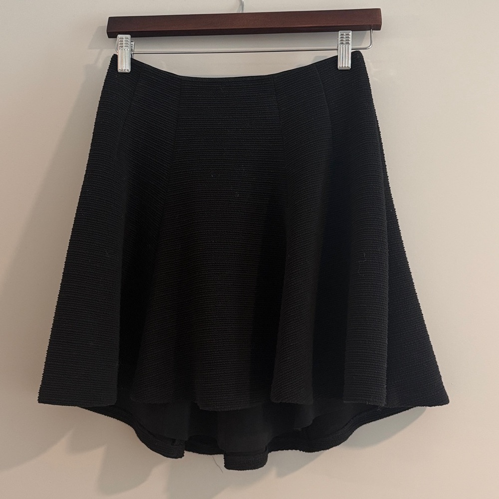 Alice + Olivia Black Flared Knit Skirt